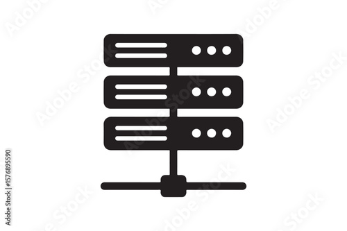 Server Rack icon silhouette vector with white background