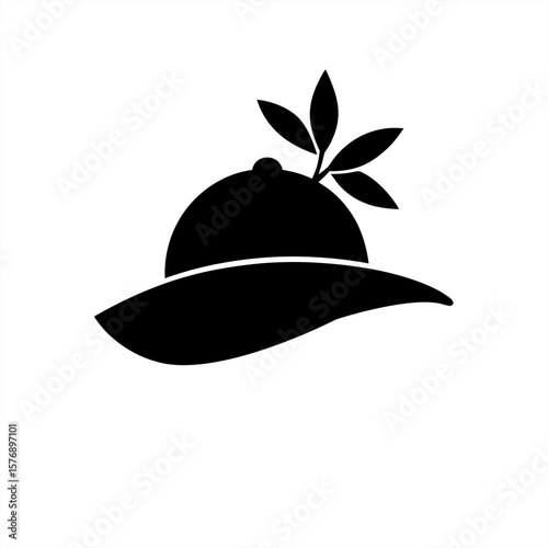 Garden Hat Silhouette on transparent background for web and graphic design