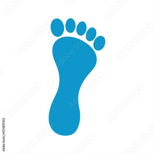 Human Foot Silhouette on transparent background for web and graphic design