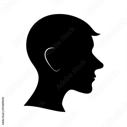 Human Nose Silhouette on transparent background for web and graphic design