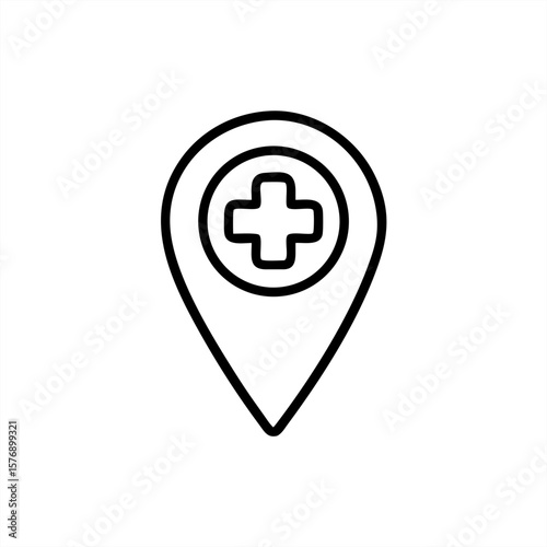 Medical Location Pin on transparent background for web and graphic design
