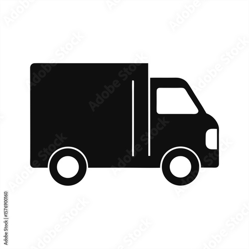 Refrigerated Truck Silhouette on transparent background for web and graphic design