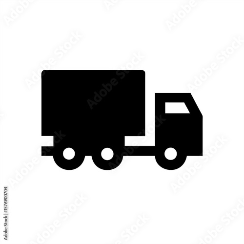 Cargo Truck With Two Axles Silhouette on transparent background for web and graphic design
