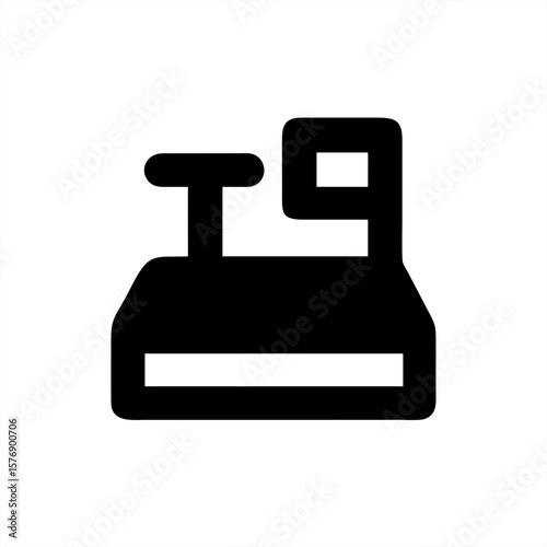 Cash Register Silhouette on transparent background for web and graphic design