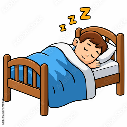 man sleeping in bed