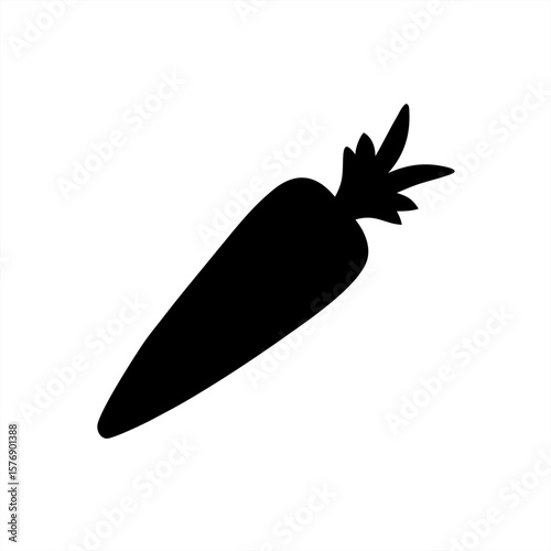 Harvested Carrot Silhouette on transparent background for web and graphic design