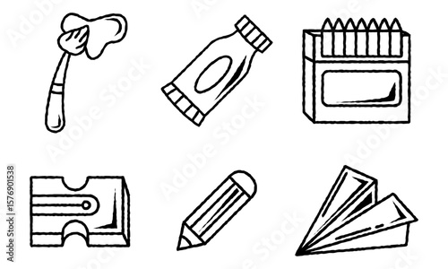 Back to School Doodle Seafood Sketch Collection in Hand-Drawn Style