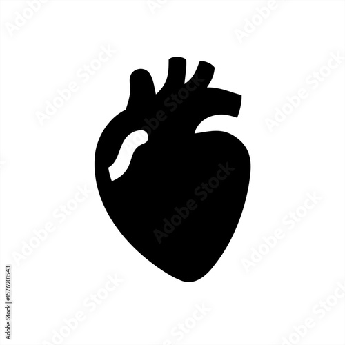 Human Heart Silhouette on transparent background for web and graphic design