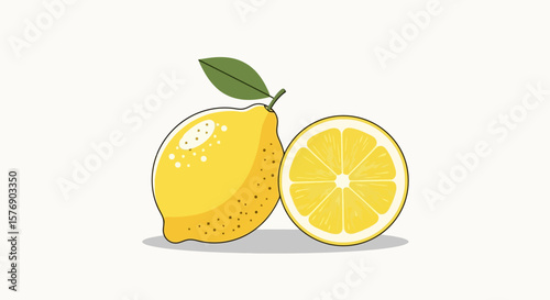 Fresh and Zesty Lemon Illustration - Bright, Cheerful, and Simple