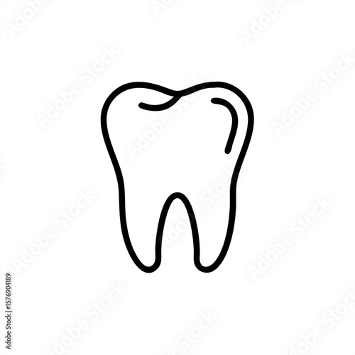 Human Tooth Silhouette on transparent background for web and graphic design