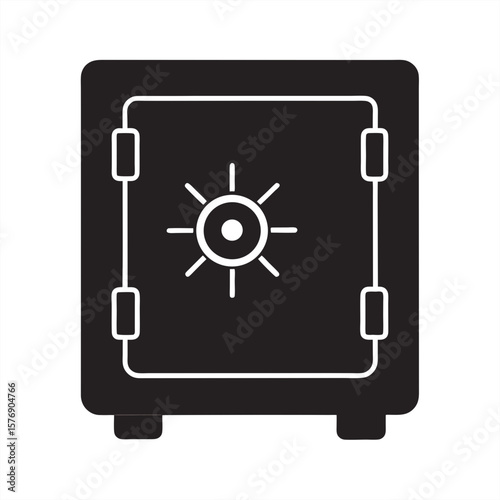 Safe Vault Silhouette on transparent background for web and graphic design