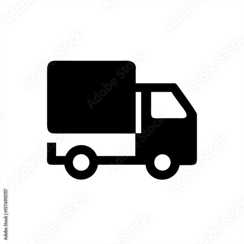 Refrigerated Truck Silhouette on transparent background for web and graphic design