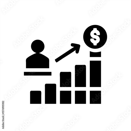 Savings Growth Silhouette on transparent background for web and graphic design