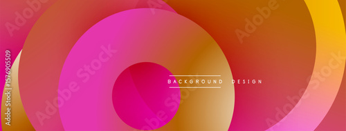 Abstract flowing shapes, vibrant colors, modern design. Gradient layers create dynamic visual effect. Minimalist text present.