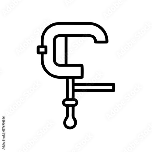 Utility clamp in minimalist outline design for repair tools  
