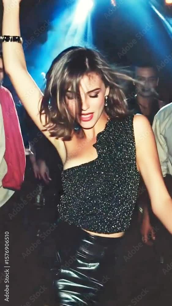 young woman in a night club