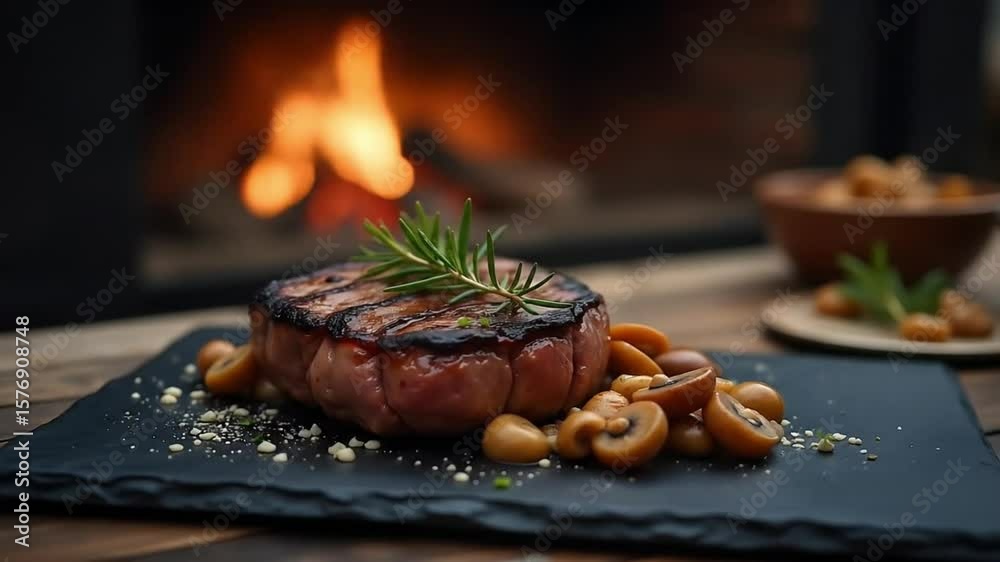 Rustic Venison Dish – Slate-Plated Steak with Rich Ragout in Cozy Cabin Glow

Hearty Venison Steak with Ragout – Warm Cabin Dining on Slate Plate

Gourmet Venison Meal – Rustic Slate Presentation in C
