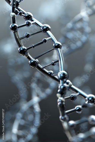 The smooth chrome DNA molecule consists of two long polynucleotide chains.