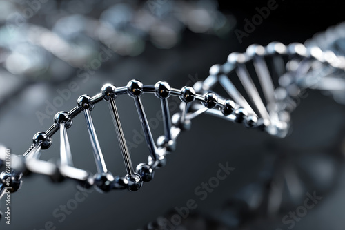 The smooth chrome DNA molecule consists of two long polynucleotide chains.