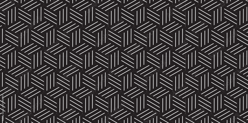 Futuristic minimal honeycomb mosaic gray background. Modern hexagon seamless vector pattern. Seamless pattern with hexagon fabric geometric pattern. Abstract ornament diamond tile design.	
