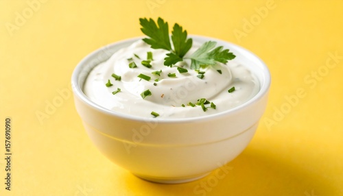 Close up photo of  Tartar Sauce on white bowl 