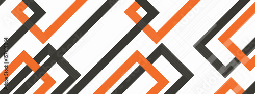 Bright black banner with a trend orange stripes. modern trendy design in poster, suit for bussines, banner, brhouce