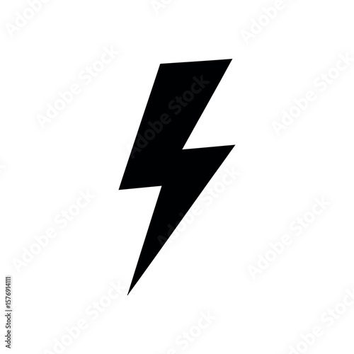 Black lightning bolt symbol electricity power