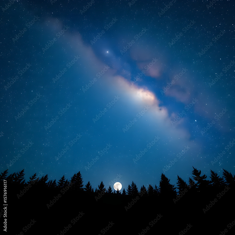 Naklejka premium starry night sky with stars