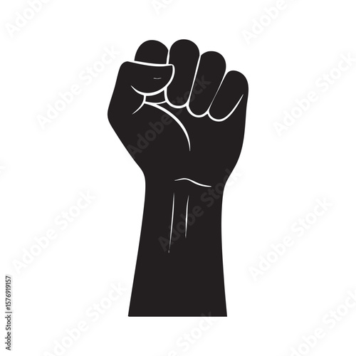 Revolutionary Fist Vector Illustration Representing Power Protest and Freedom Concept 