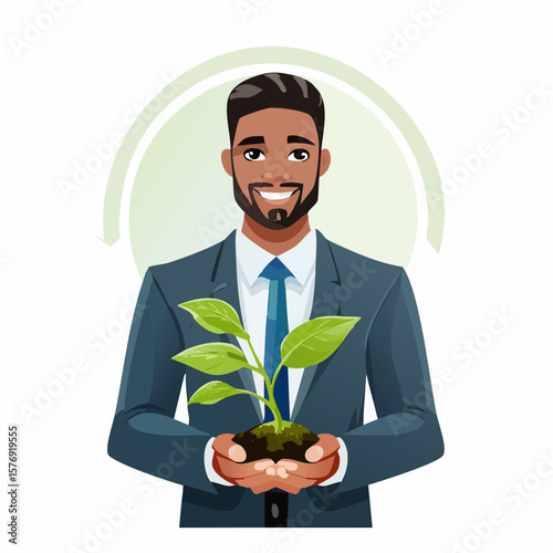 Ceo nurtures growth a symbol of sustainability and innovation in technology corporate environment