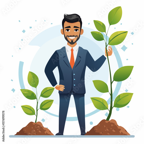 Ceo nurtures growth a symbol of sustainability and innovation in technology corporate environment