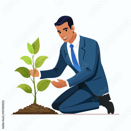 Ceo nurtures growth a symbol of sustainability and innovation in technology corporate environment