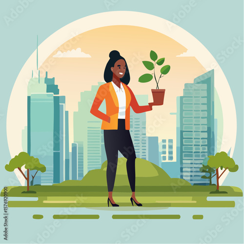 Ceo nurtures growth a symbol of sustainability and innovation in technology corporate environment