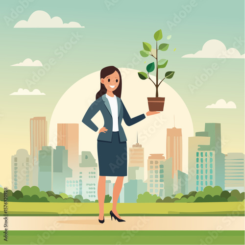 Ceo nurtures growth a symbol of sustainability and innovation in technology corporate environment