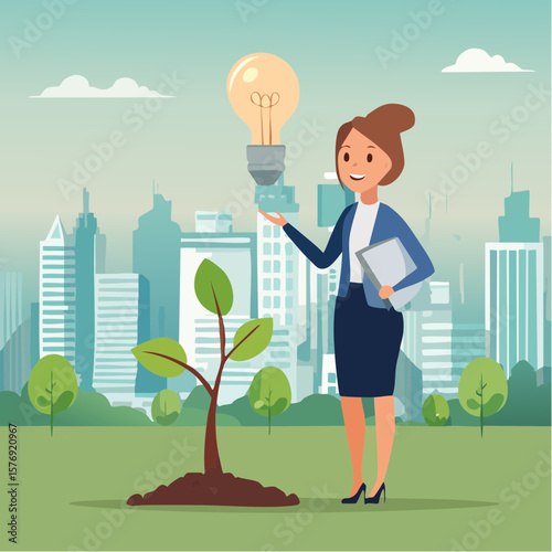 Ceo nurtures growth a symbol of sustainability and innovation in technology corporate environment