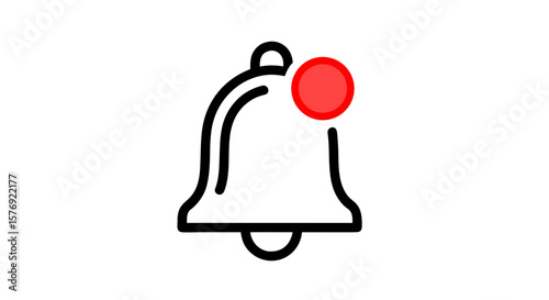 Notification Bell Vector – Flat UI Icon