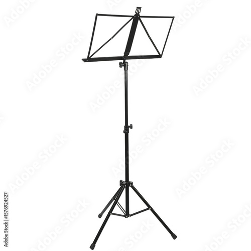 Isolated Music Stand Metal Tripod Black Sheet Instrument Transparent PNG