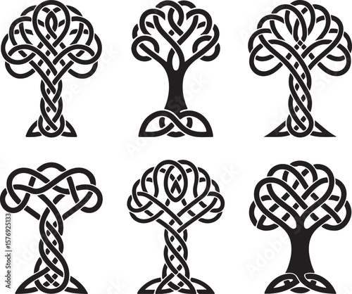 Celtic Knot Tree Designs Six Intricate Illustrations for Art and Design Inspiration