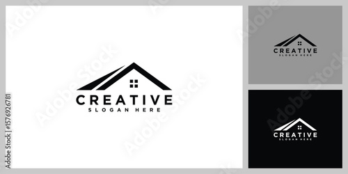 Modern House Roof Logo – Real Estate, Home, Construction & Property Company Icon