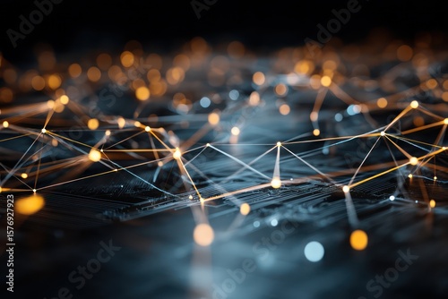 Glowing light connections and digital circuits illustrating data flow and communication in modern tech.