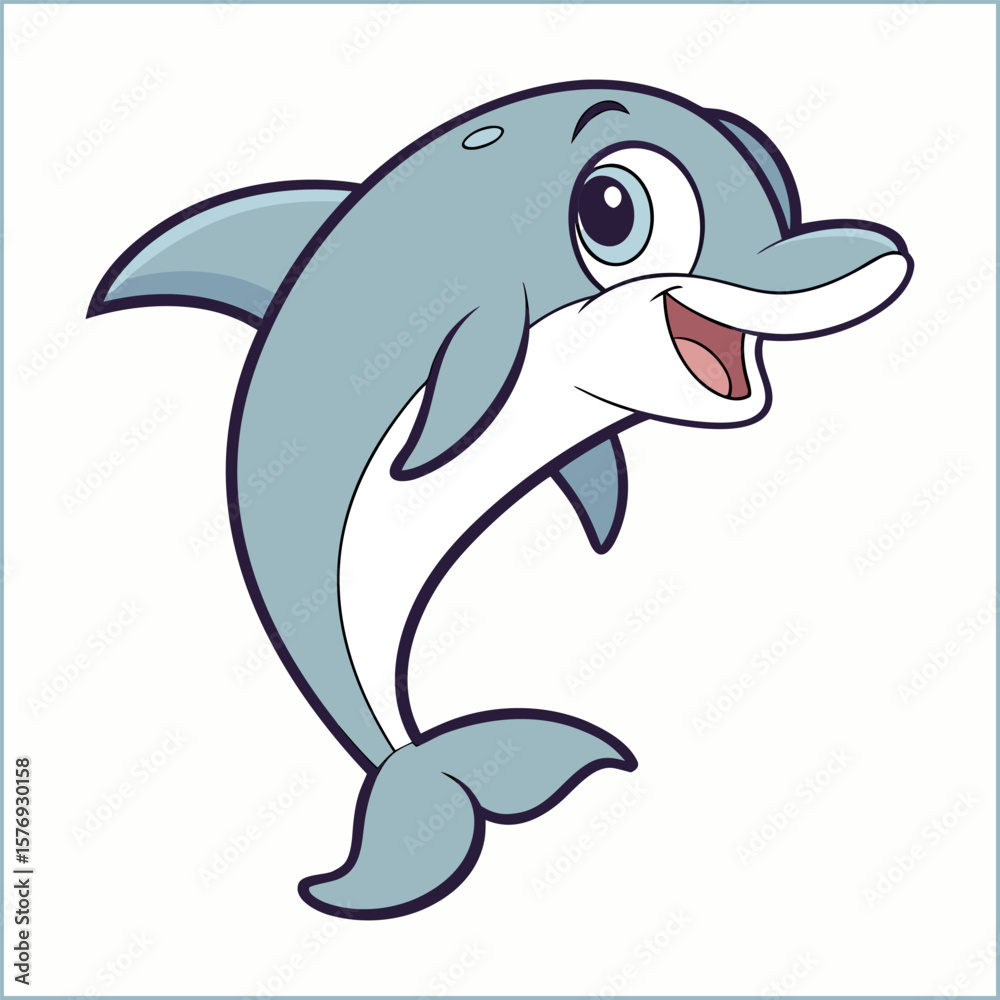 Naklejka premium watercolor dolphin