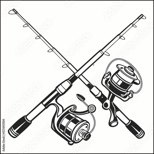 Realistic Fishing Rod Vector Illustration