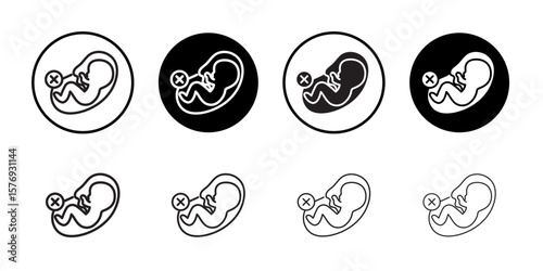 Abortion of fetus icon simple outline vector sign