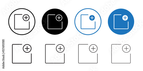 Add new icon simple outline vector sign