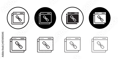 Backlink icon simple outline vector sign
