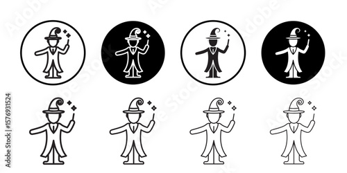 Black magic icon simple outline vector sign