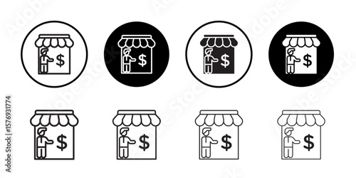 Buyer, shopper icon simple outline vector sign