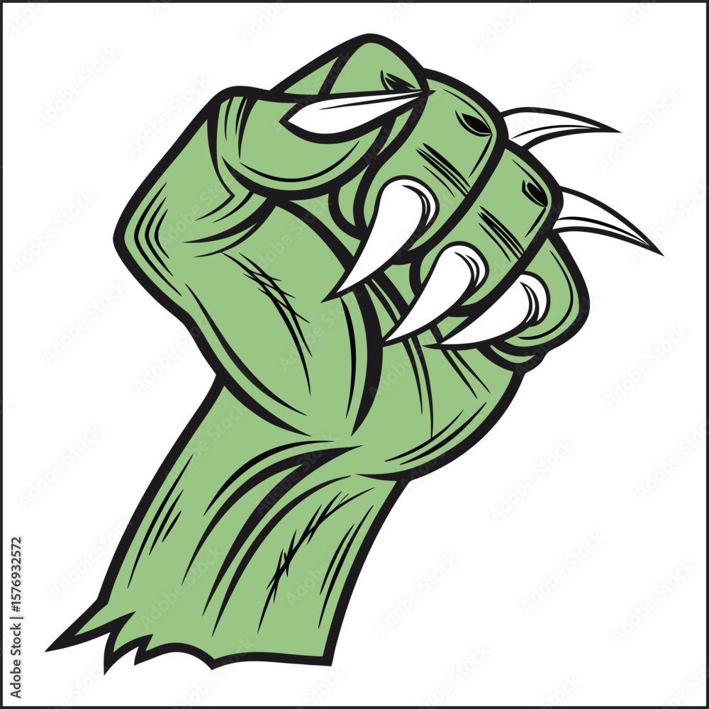 Obraz premium Scary blood human hand blot on white background realistic vector illustration