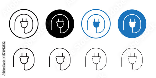 Electrical plug icon simple outline vector sign