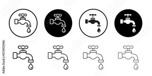 Faucet tap water icon simple outline vector sign
